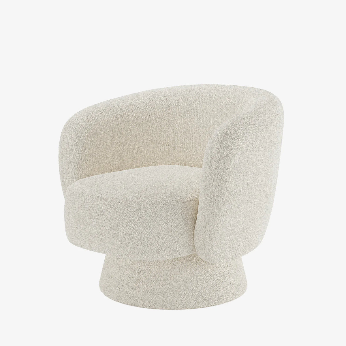 Fauteuil bouclette pivotant couleur cr me Salma
