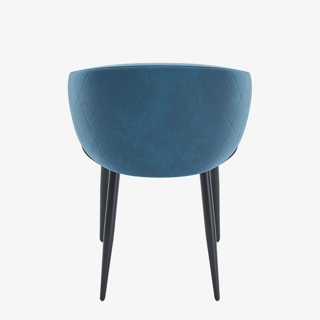 Paire de fauteuils de table design velours bleu Eug nie