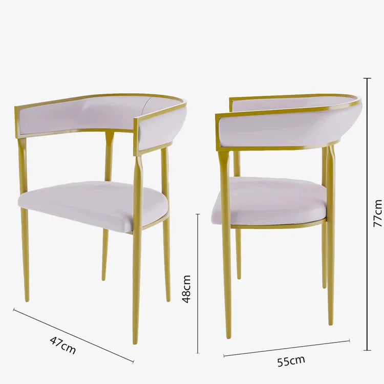 Chaise de salle   manger design dossier arrondi velours rose p le Aurore