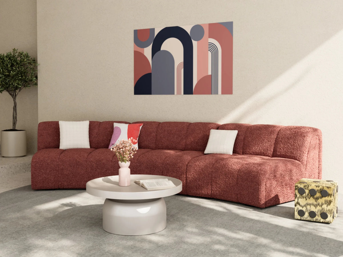 Chauffeuse d angle pour canap  modulable en tissu bouclette rose H l ne