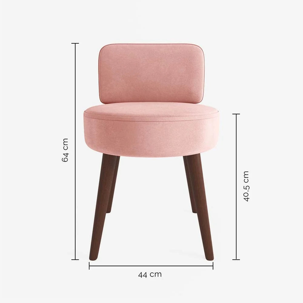 Petit fauteuil en velours rose vintage