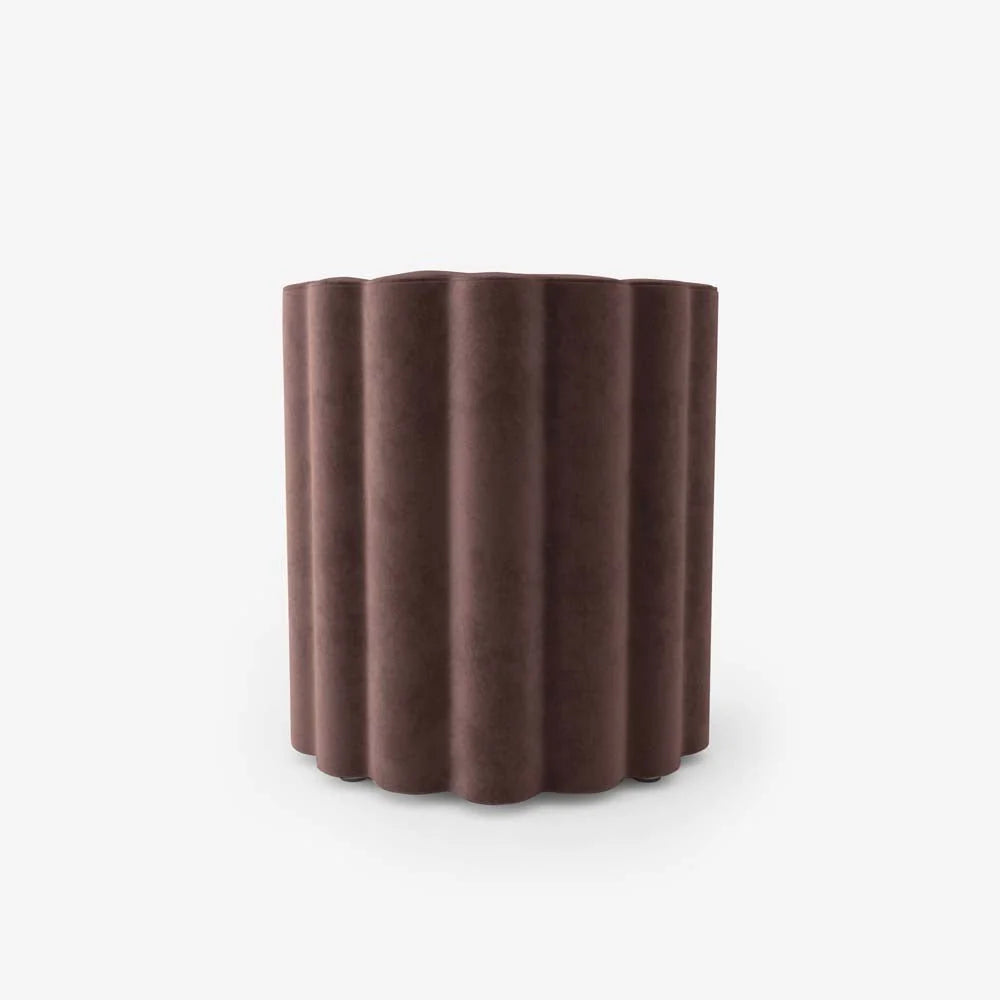 Fauteuil vintage en velours marron