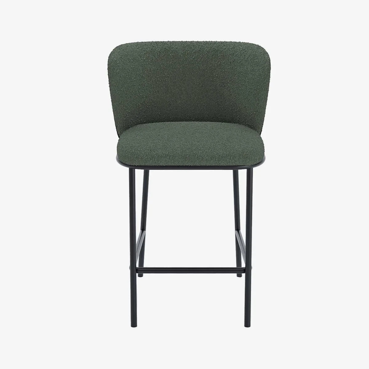 Lot de 2 tabourets de bar tissu boucl  vert C sar