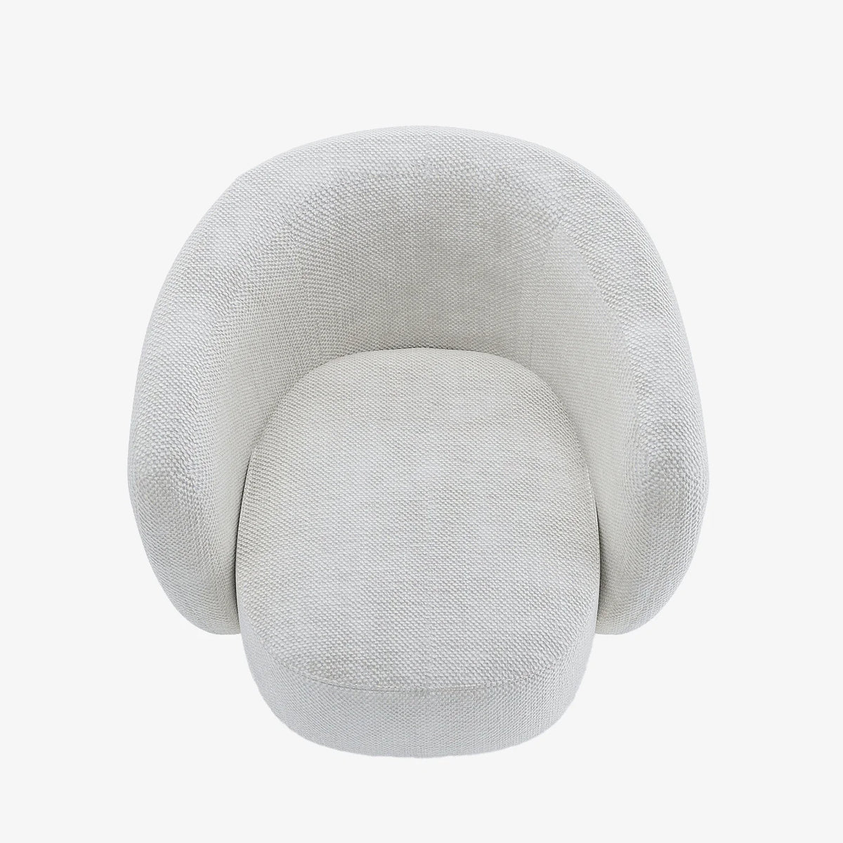 Fauteuil pivotant en tissu chenille blanc Salma