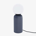 Lampe   poser en c ramique bleue et globe de verre Gauguin
