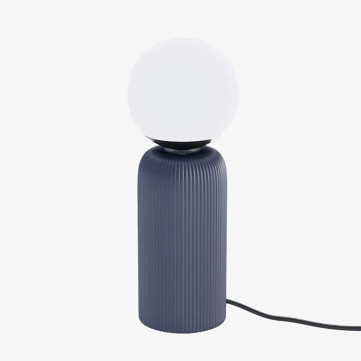 Lampe   poser en c ramique bleue et globe de verre Gauguin