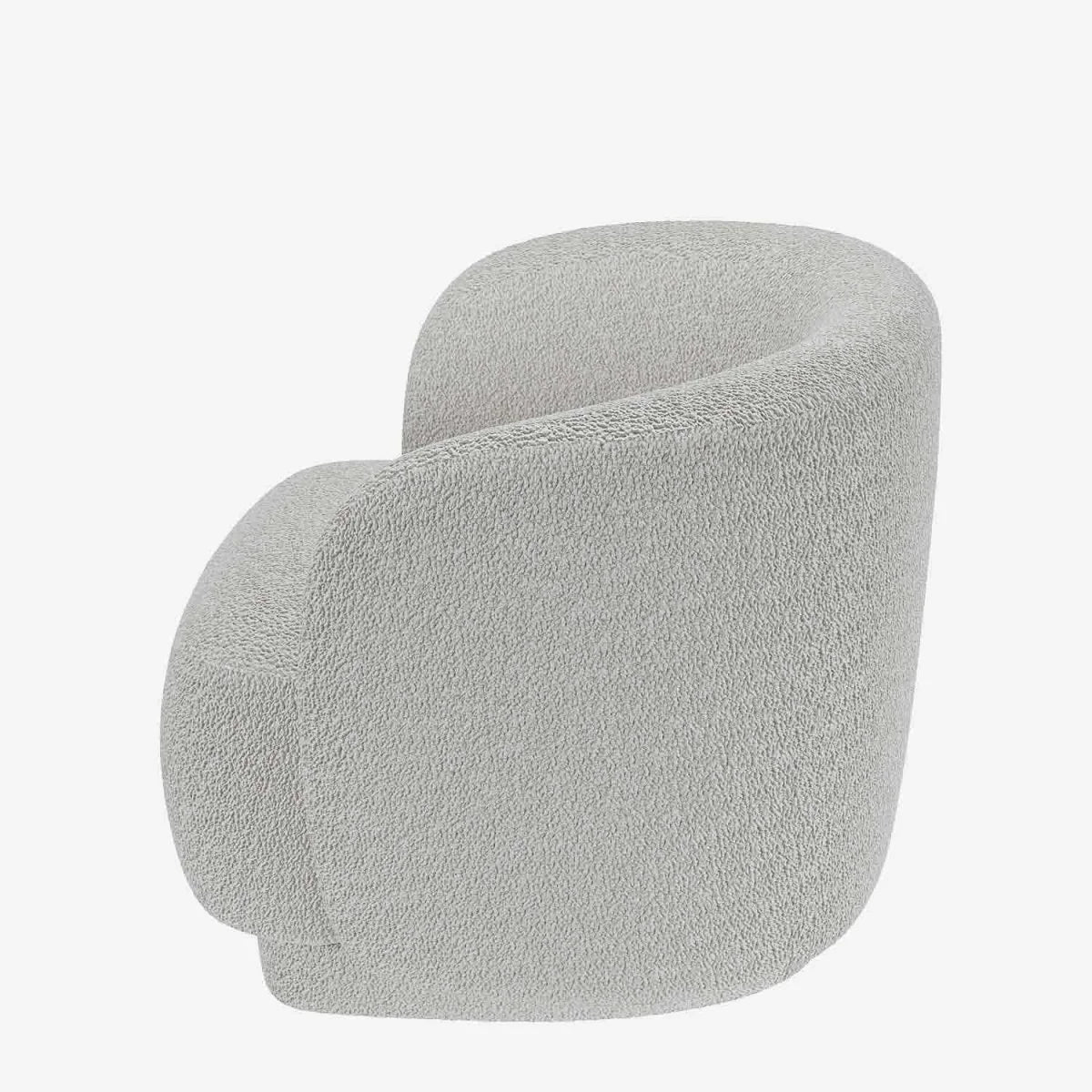 Fauteuil bouclette couleur gris-cr me Victoria