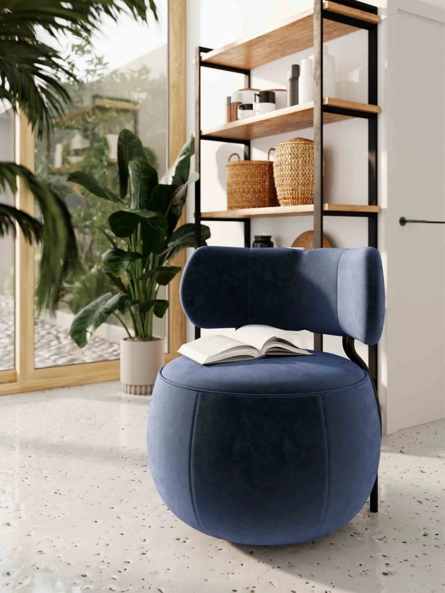 Fauteuil rond en velours