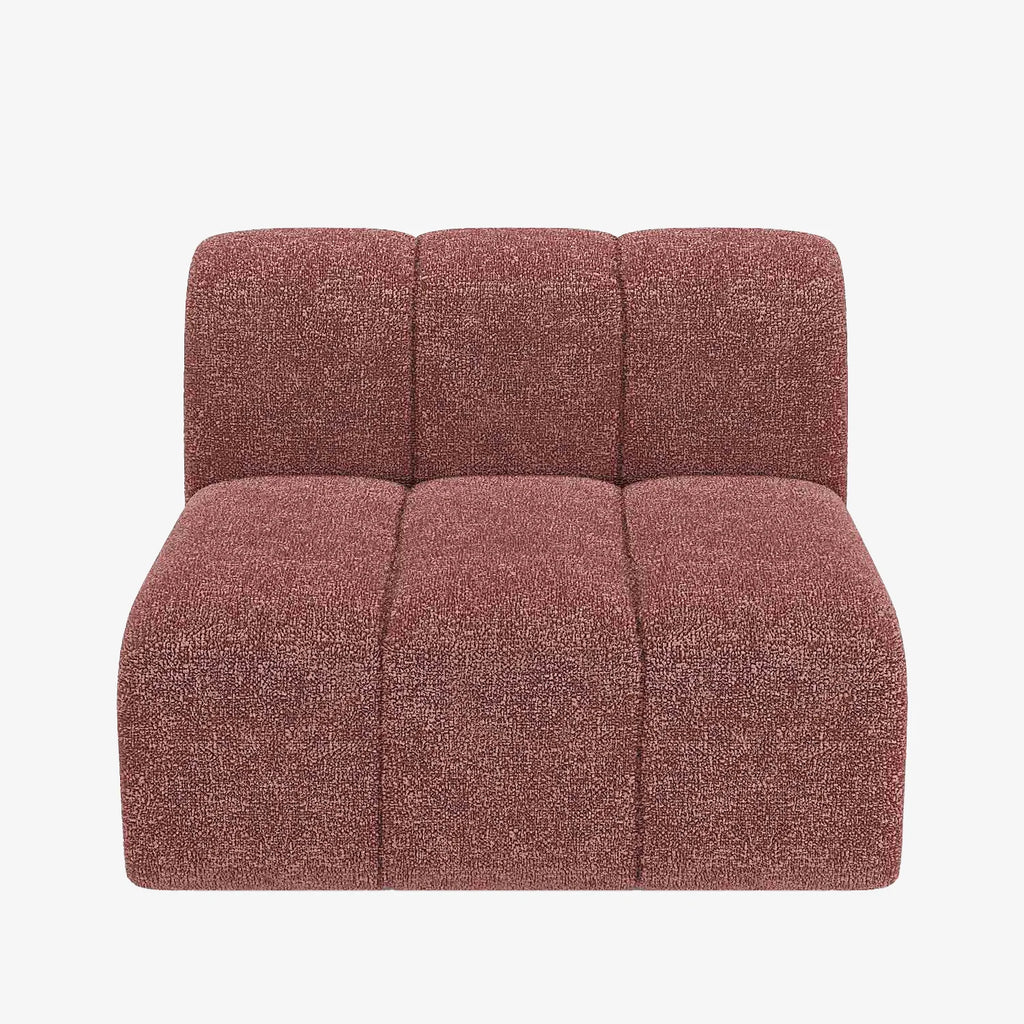 Canap  modulable en tissu bouclette rose H l ne
