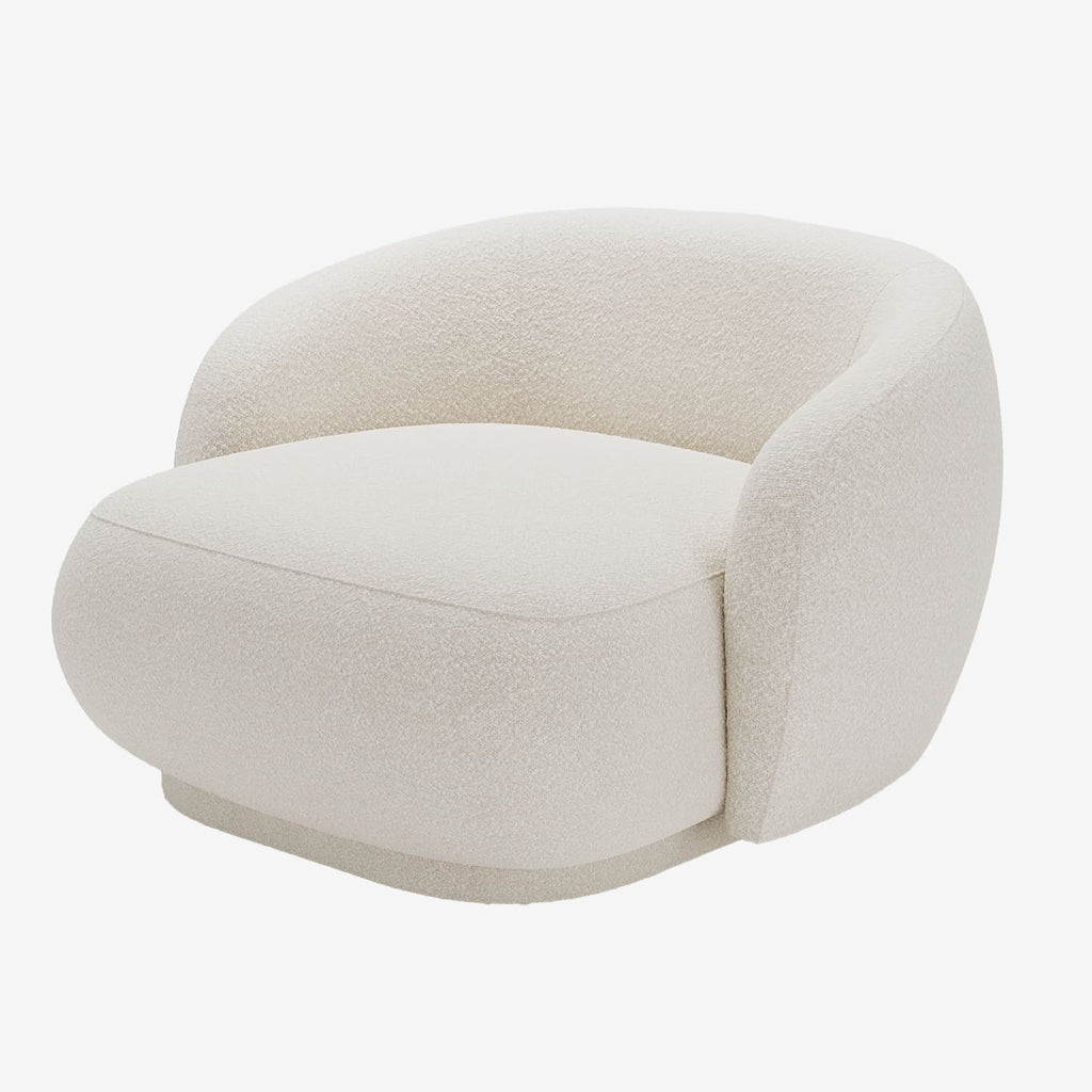 Loveseat Joshua - Fauteuil 2 places en tissu bouclette cr me