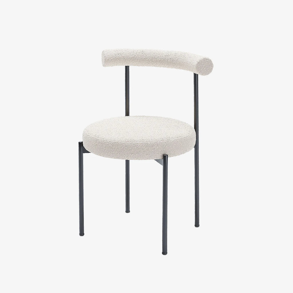 Lot de 2 chaises de salle   manger design moderne, bouclette blanche Julia
