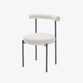 Lot de 2 chaises de salle   manger design moderne, bouclette blanche Julia