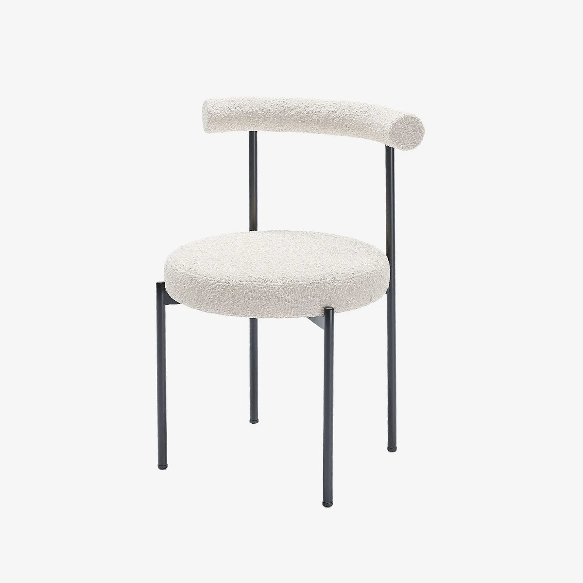 Lot de 2 chaises de salle   manger design moderne, bouclette blanche Julia