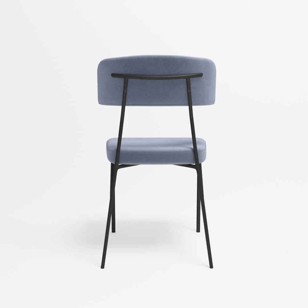 Lot de 2 chaises en velours bleu perle