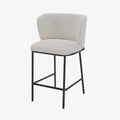 Lot de 2 tabourets de bar tissu boucl  blanc C sar