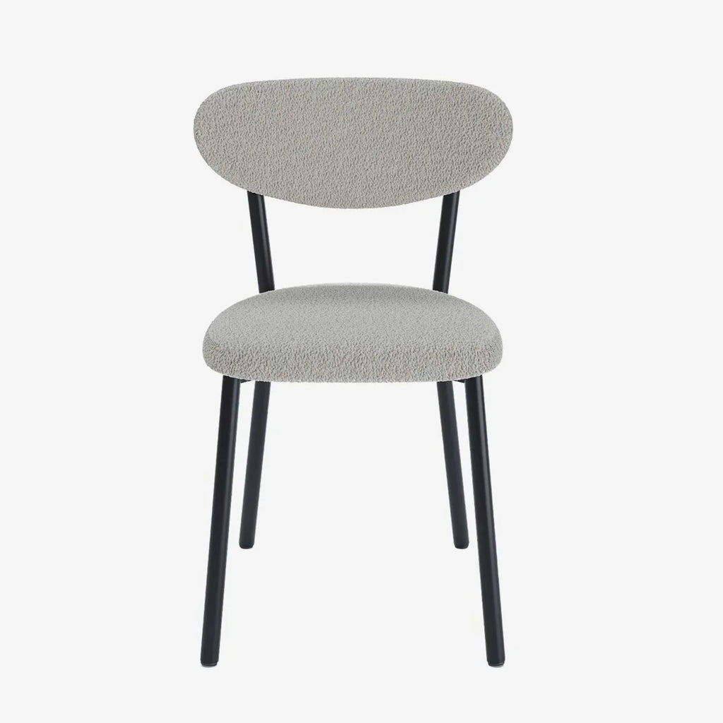 Lot de 2 chaises tissu bouclette pied métal