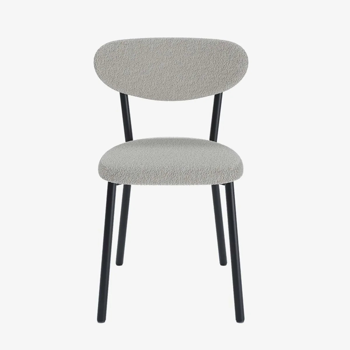 Lot de 2 chaises tissu bouclette pied métal