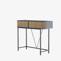 Table console noire avec tiroirs rotin tress , Daphn