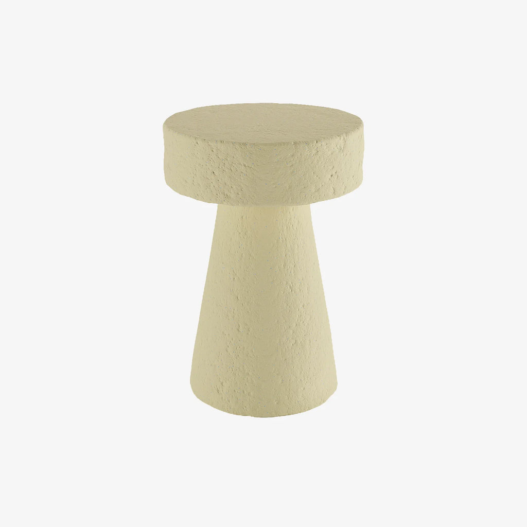 Table d appoint circulaire en magn sie cr me mouchet e bleu Marguerite