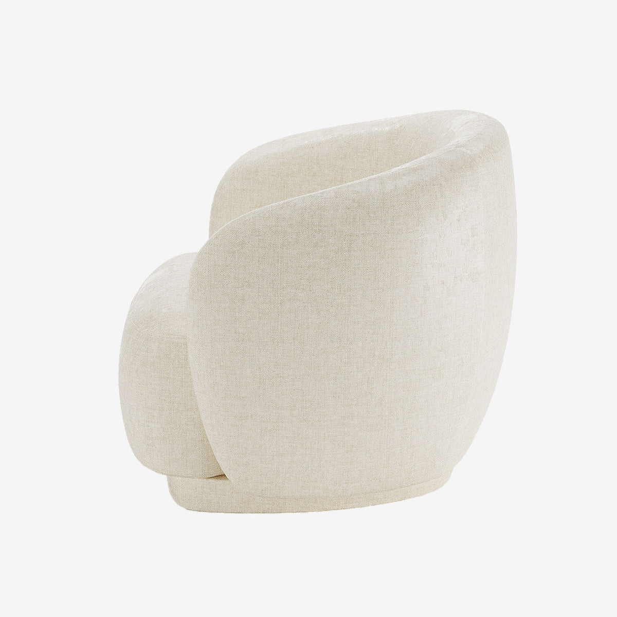 Fauteuil design demi-tonneau en velours vintage cr me Victoria