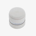 Pouf rond bouclette & métal argenté avec rangement
