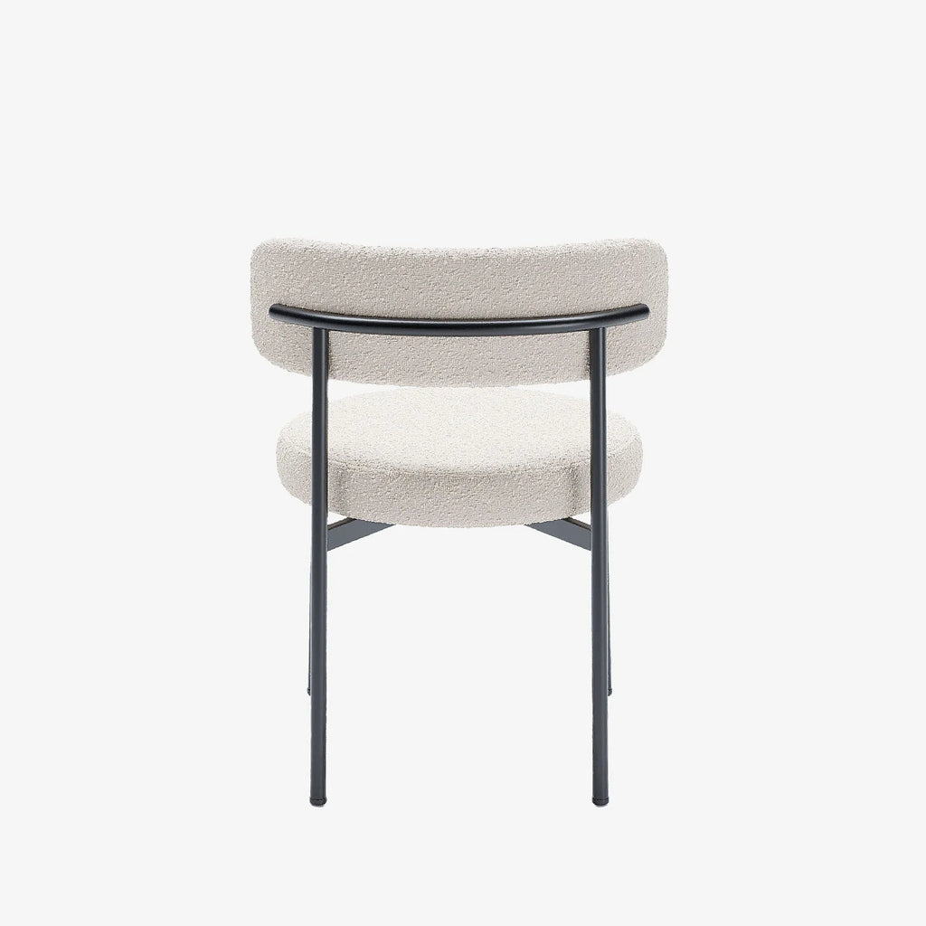 Lot de 2 chaises de table bouclette blanche Scarlett