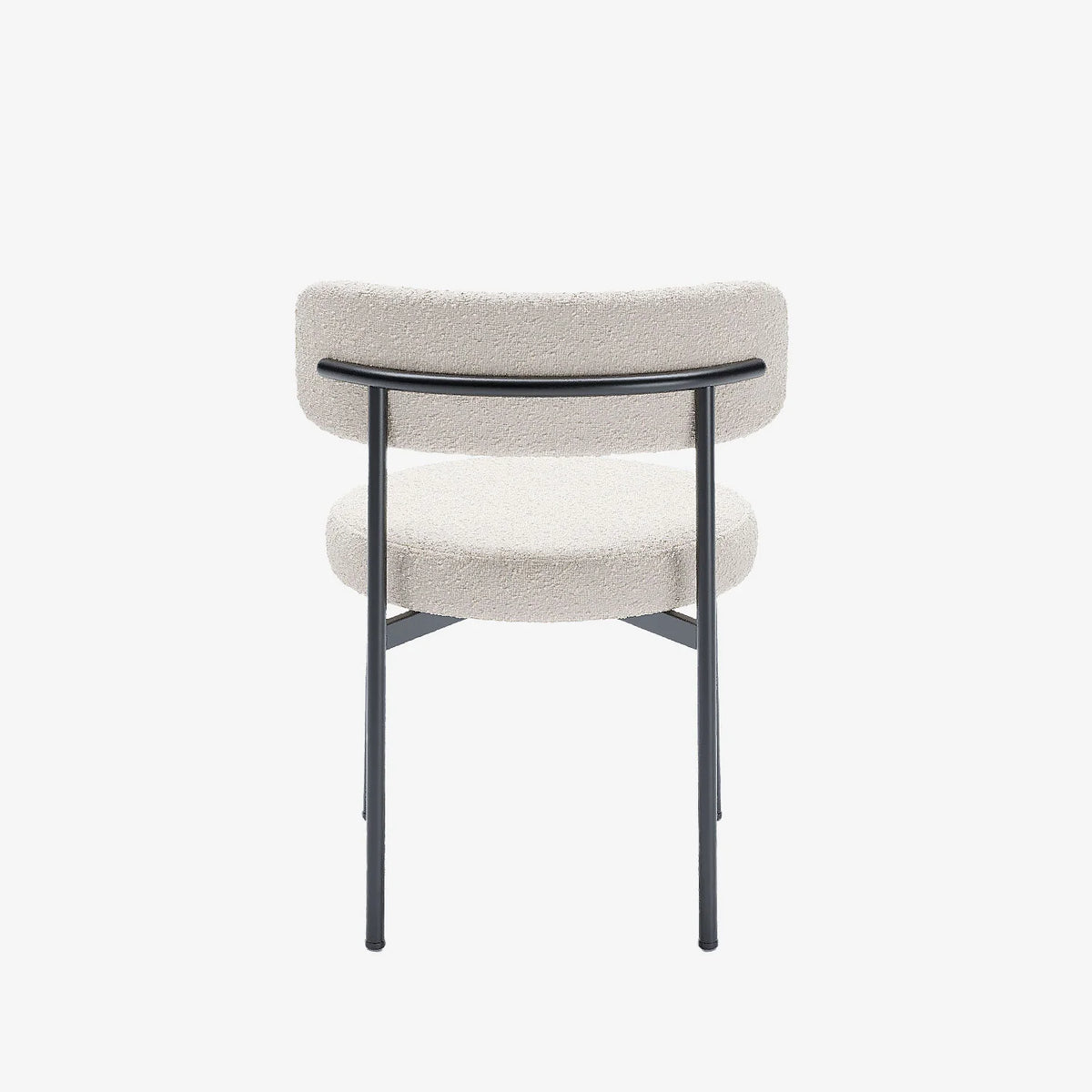 Lot de 2 chaises de table bouclette blanche Scarlett