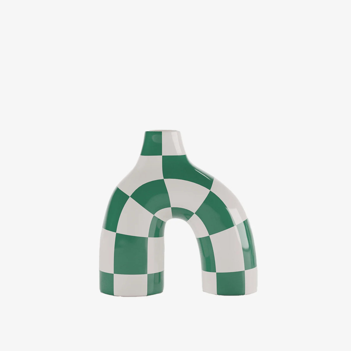 Phoenix - Vase art moderne   damier vert