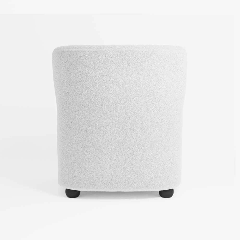 Fauteuil blanc effet laine boucl e