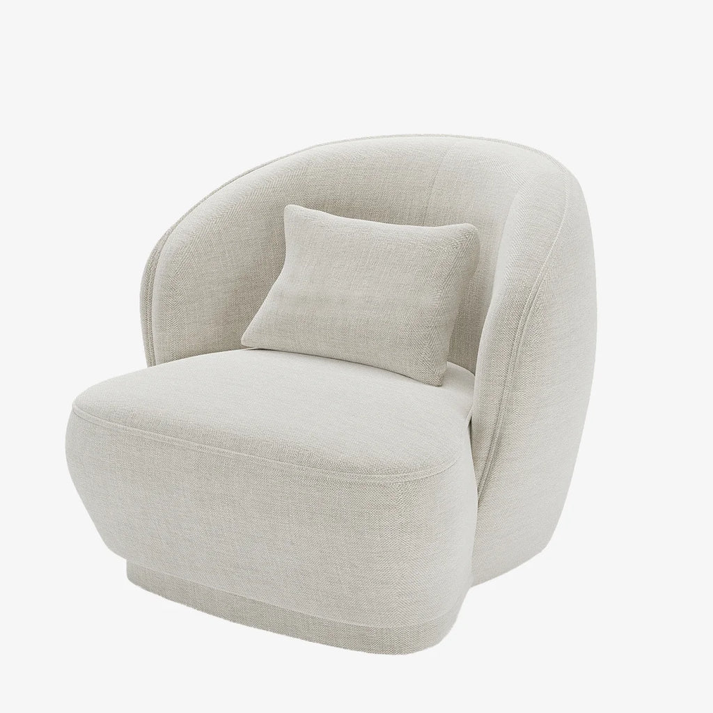 Fauteuil design tissu beige Pablo