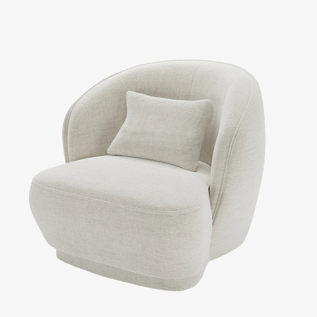 Fauteuil design tissu beige Pablo