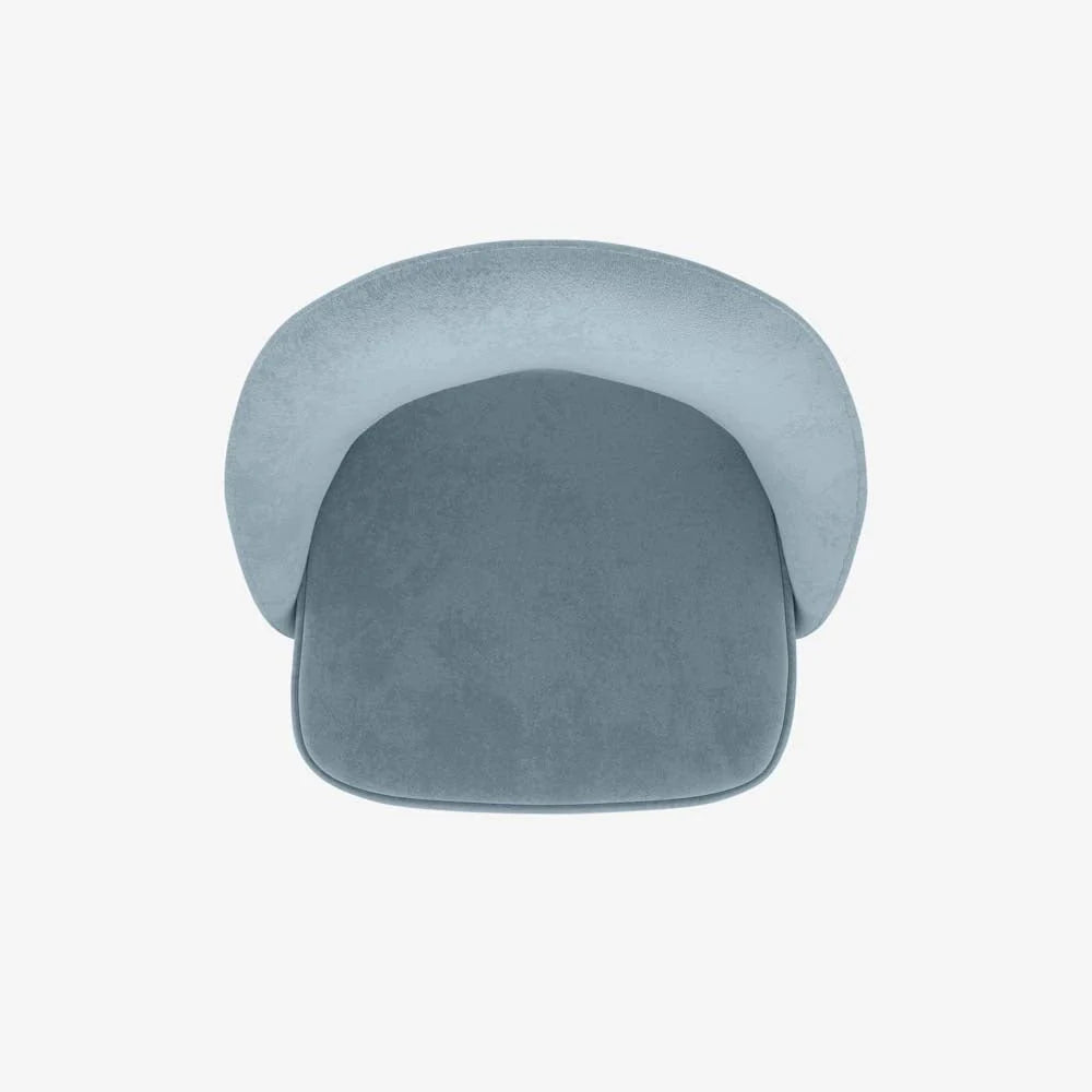 Chaise en velours bleu perle