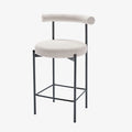 Lot de 2 chaises de bar  velours cr me  Charlotte
