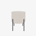 Abel   Pouf rond en tissu bouclette cr me pieds en m tal