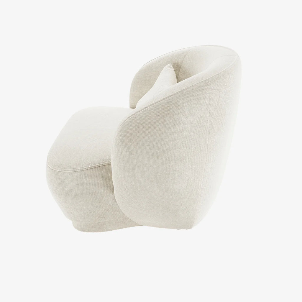 Fauteuil design en velours vintage cr me Pablo