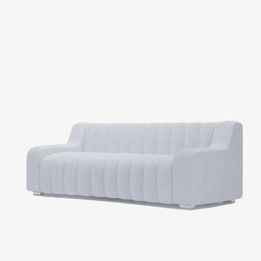 Canap  blanc tissu bouclette Garance