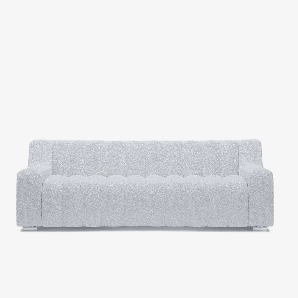 Canap  blanc tissu bouclette Garance