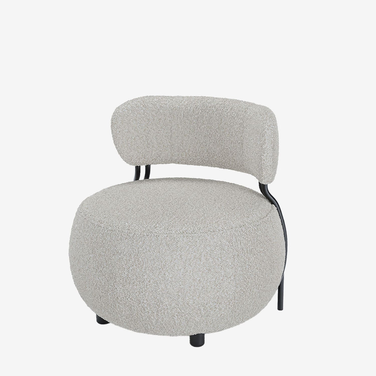 Fauteuil rond en laine boucl e