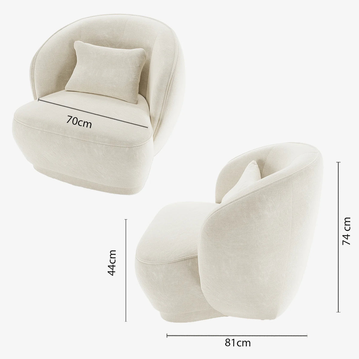 Fauteuil design en velours vintage cr me Pablo