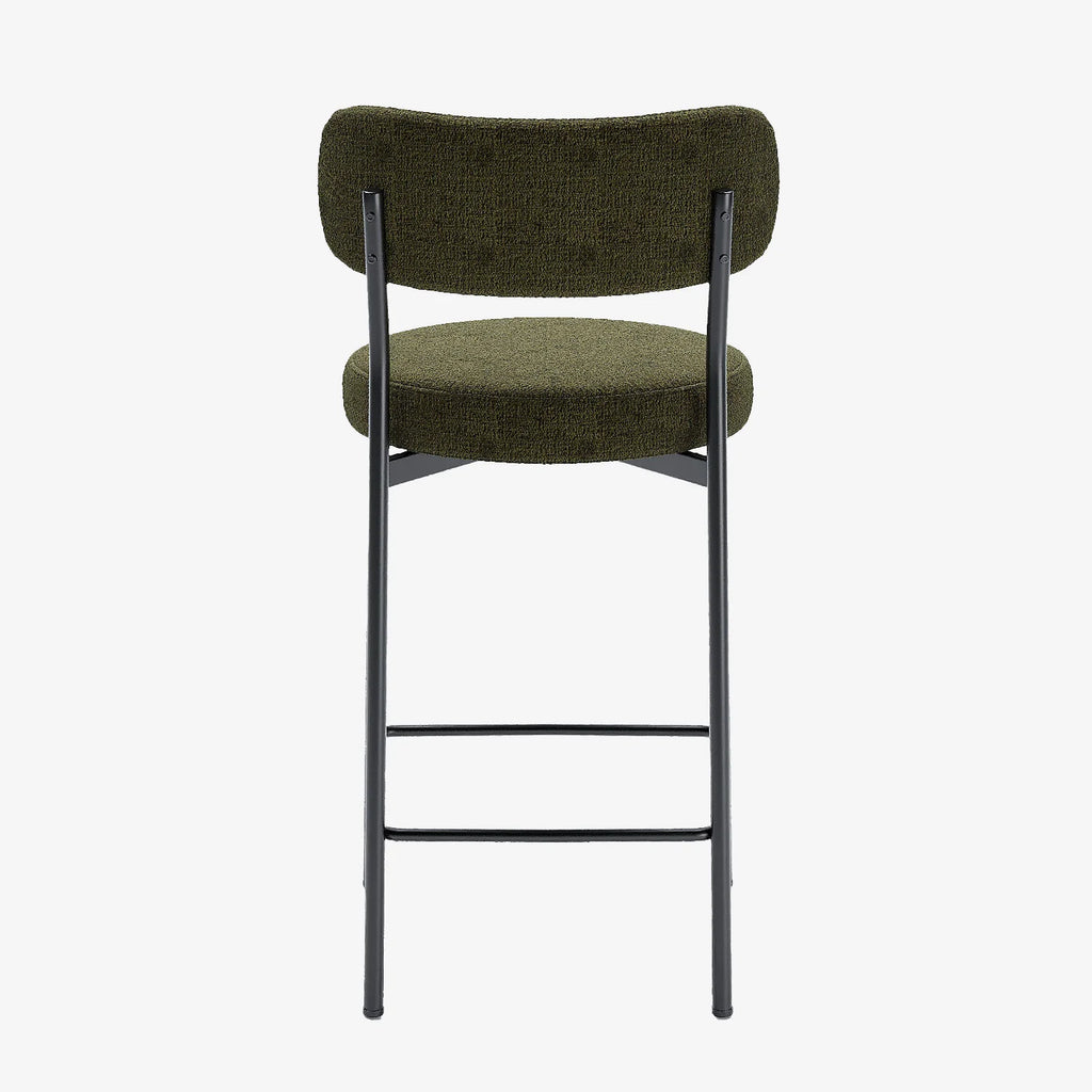 Lot de 2 fauteuils de bar velours vert Lili