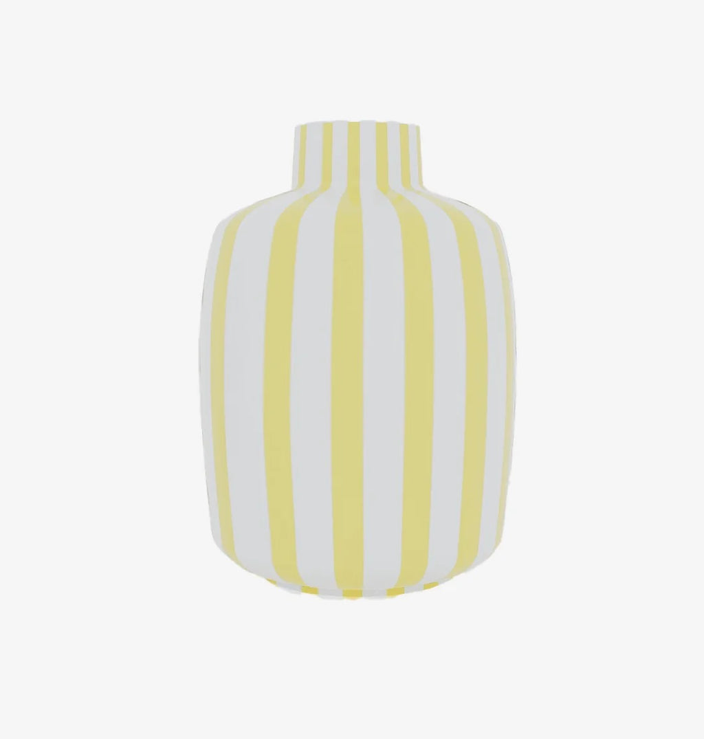 Milan   Vase d coratif ray  jaune en c ramique