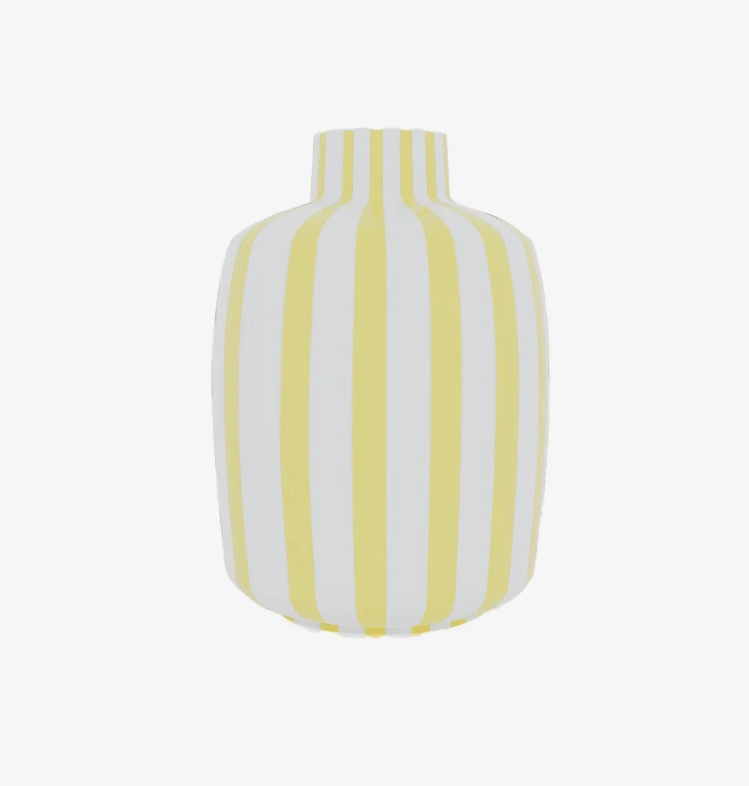 Milan   Vase d coratif ray  jaune en c ramique