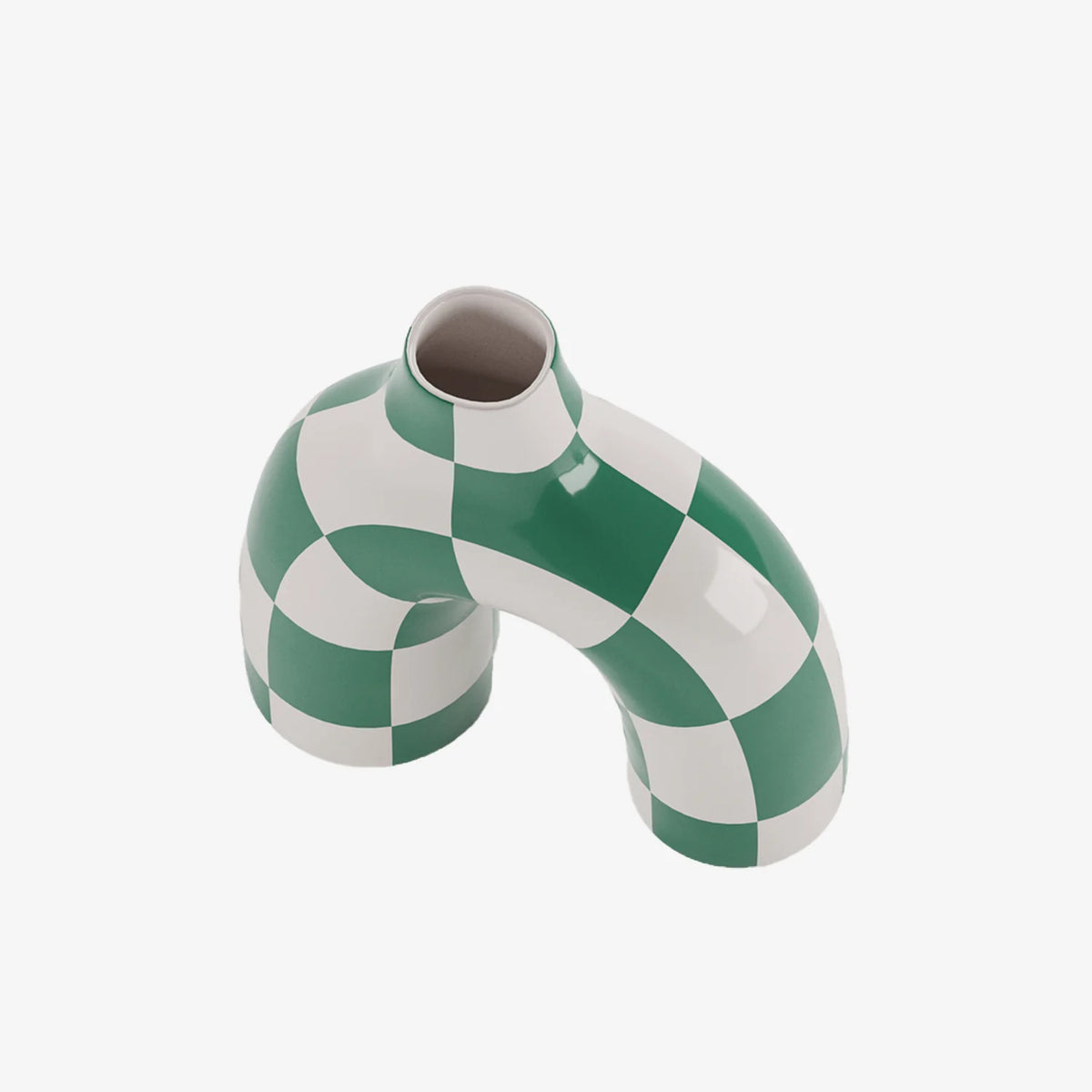 Phoenix - Vase art moderne   damier vert