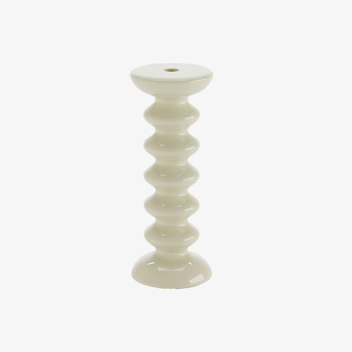 Bougeoir moderne design en c ramique cr me Sahara
