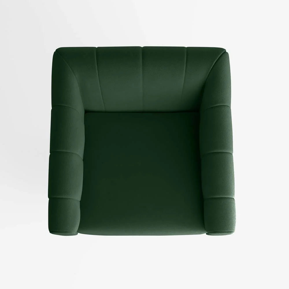 Fauteuil en velours vert sapin