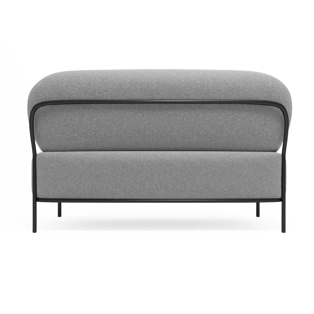 Canapé 2 places design en tissu gris foncé
