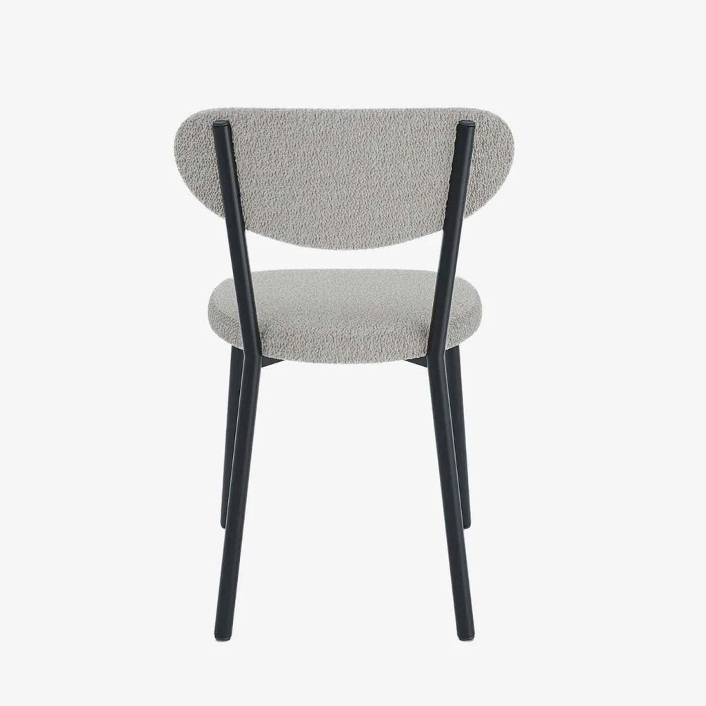 Lot de 2 chaises tissu bouclette pied métal