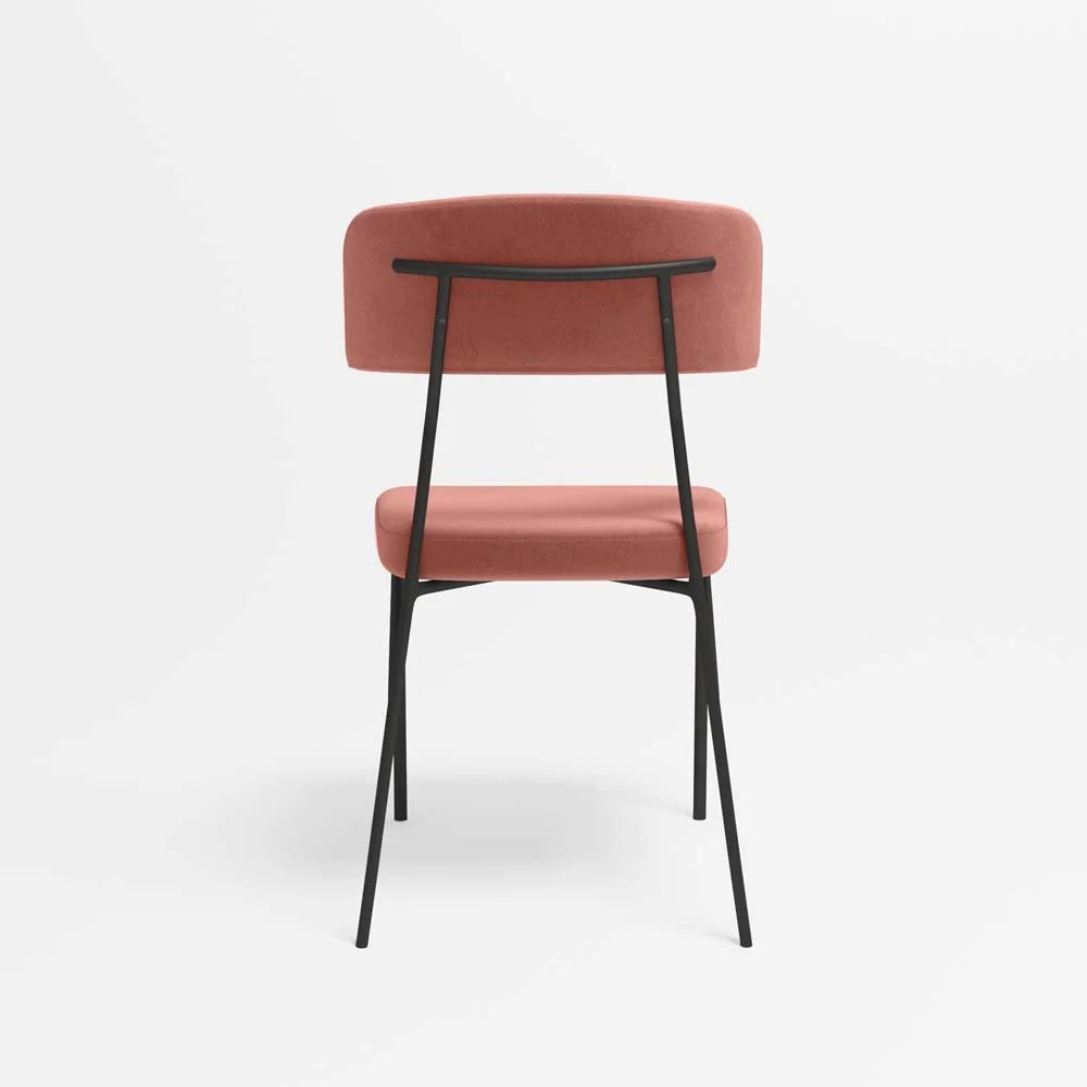 Lot de 2 chaises en velours rose vintage