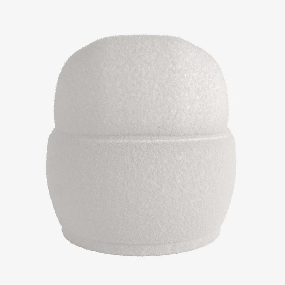 Fauteuil écru en tissu effet laine bouclée