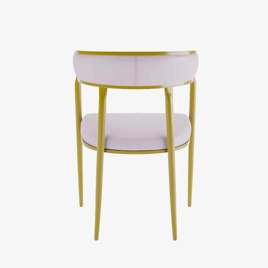 Chaise de salle   manger design dossier arrondi velours rose p le Aurore